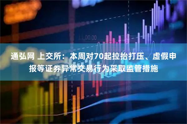 通弘网 上交所：本周对70起拉抬打压、虚假申报等证券异常交易行为采取监管措施