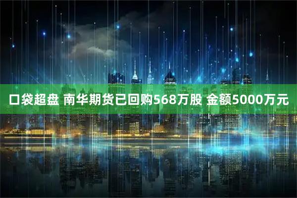 口袋超盘 南华期货已回购568万股 金额5000万元