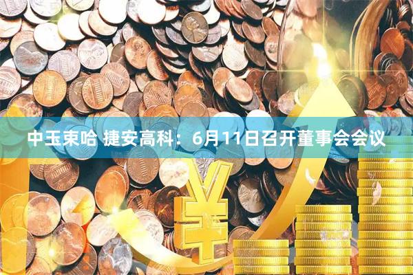 中玉束哈 捷安高科：6月11日召开董事会会议