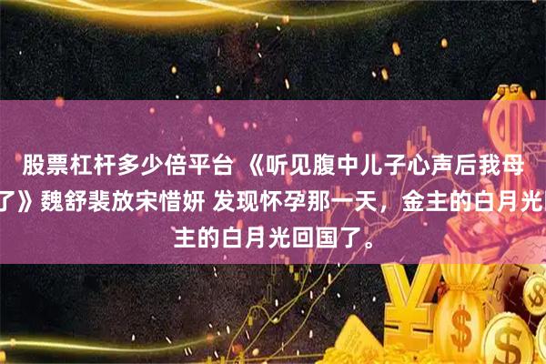 股票杠杆多少倍平台 《听见腹中儿子心声后我母凭子贵了》魏舒裴放宋惜妍 发现怀孕那一天,金主的白月光回国了。
